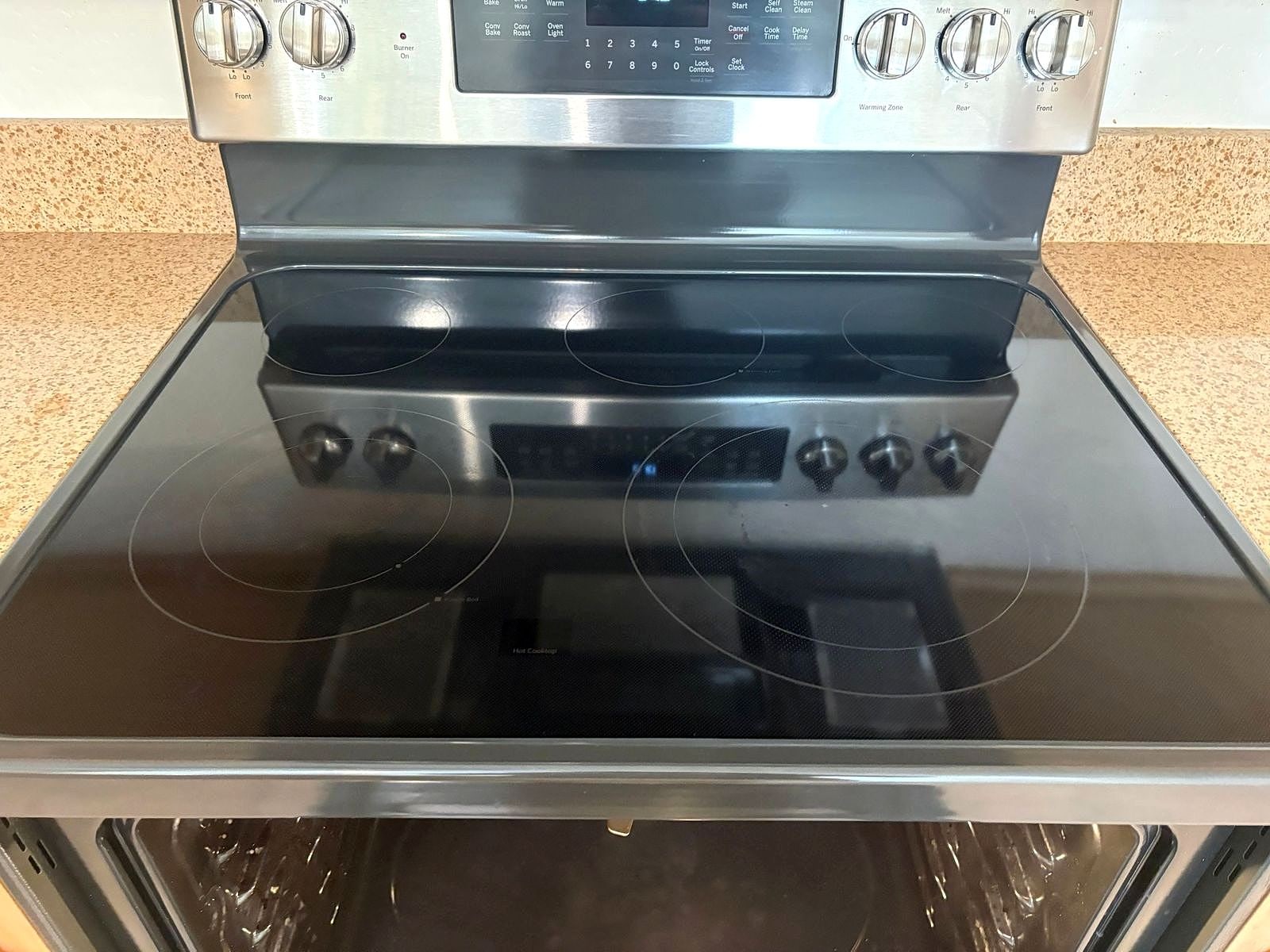 Same gas stove degreased and polished after our deep clean