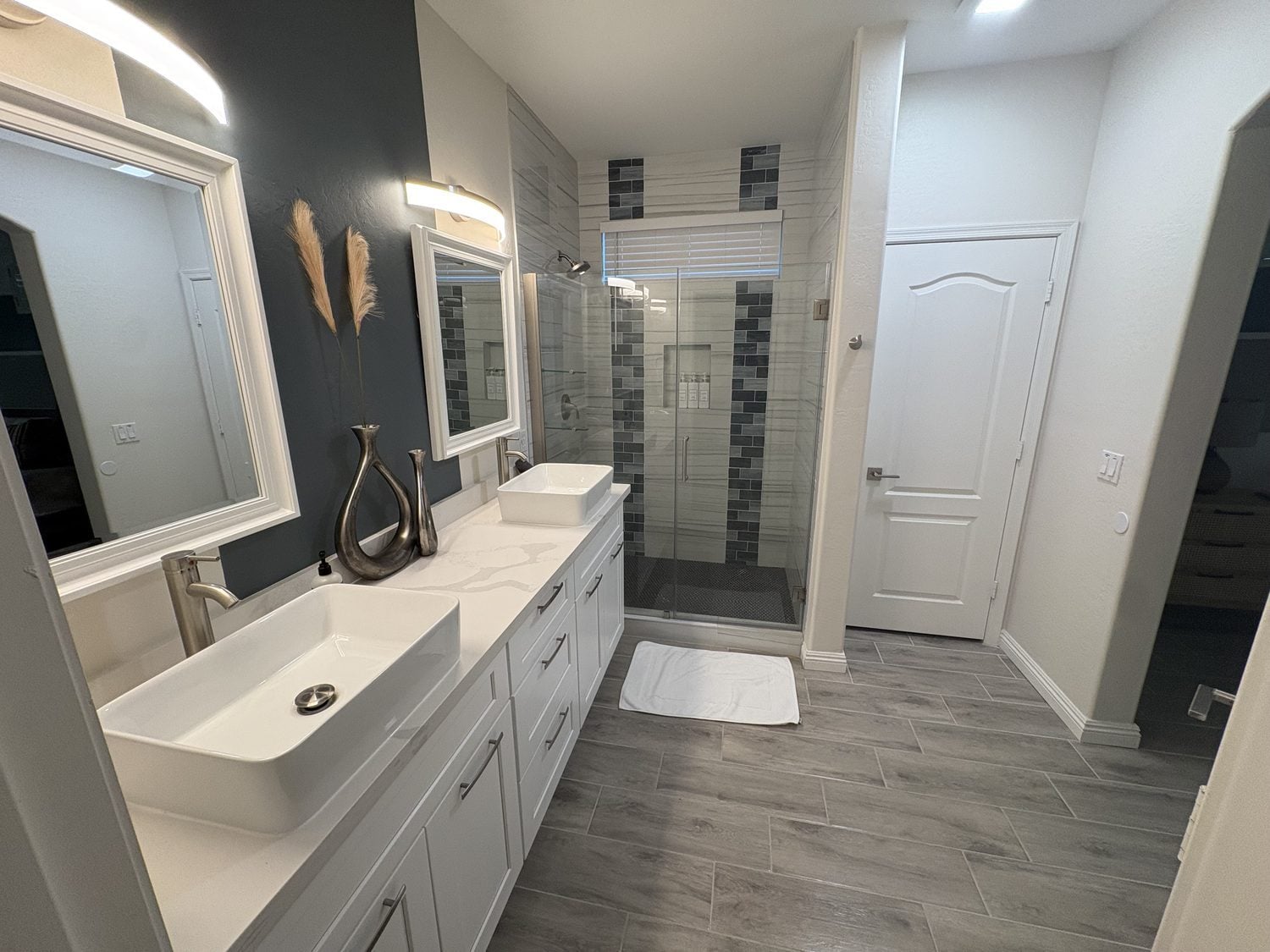 Bathroom scrubbed and reset after one of our turnover cleans