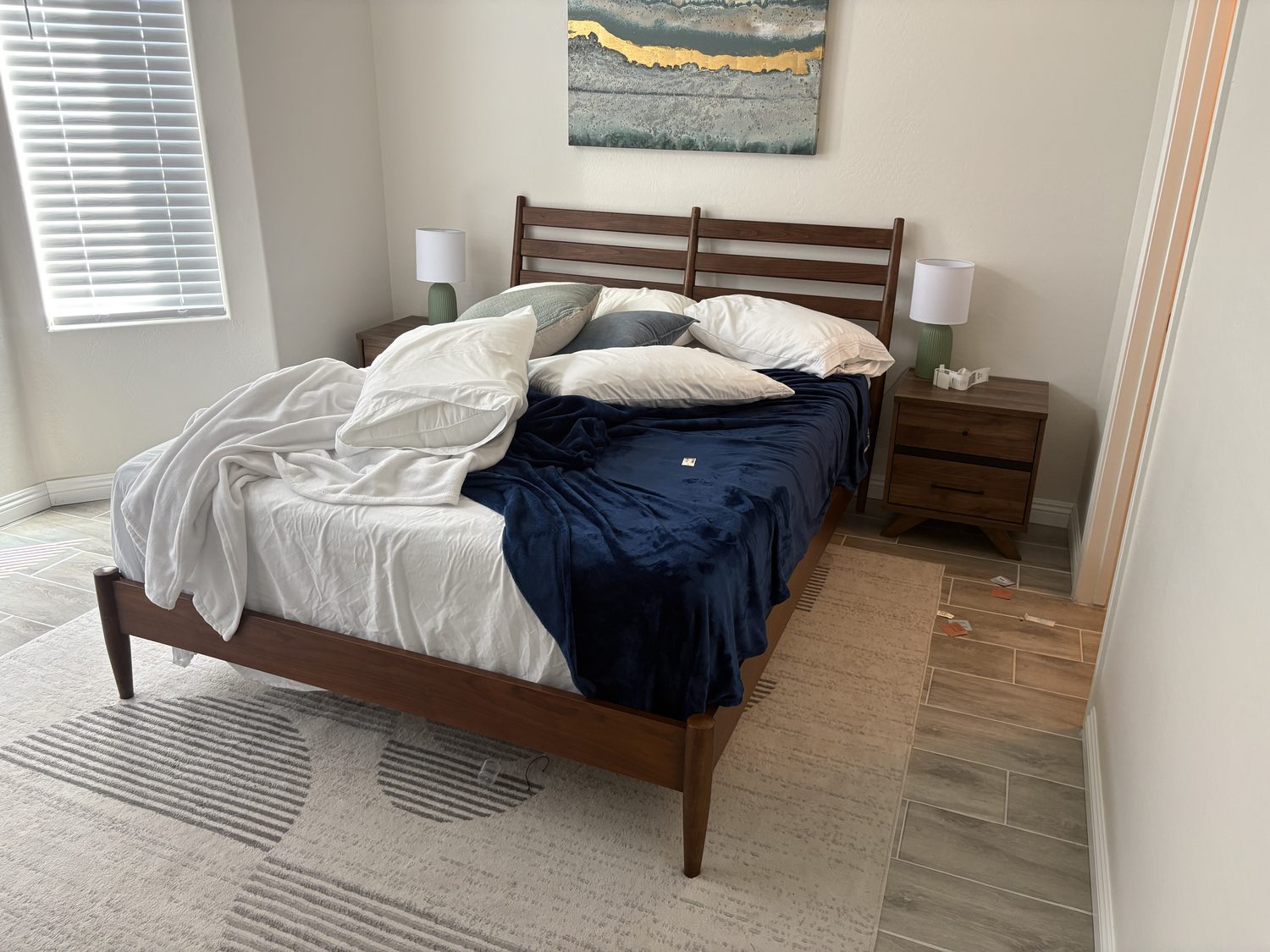 Living space before a vacation rental turnover clean
